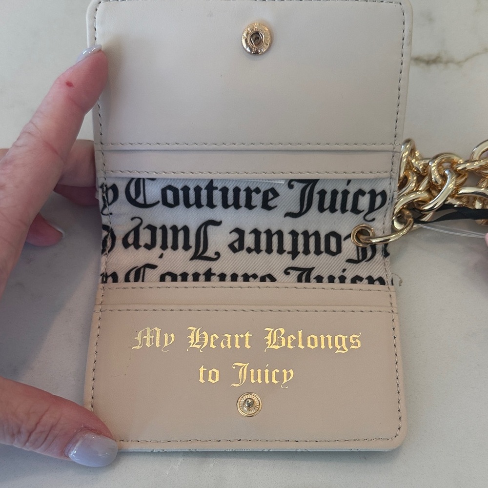 NWT- Y2K Juicy Couture Crystal Chain Mini Clutch with Gold Hardware